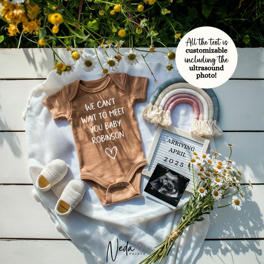 EDITABLE Pregnancy Announcement Digital, Baby announcement, Pregnancy Reveal, Customizable Maternity Announcement, Instant Download, 0186