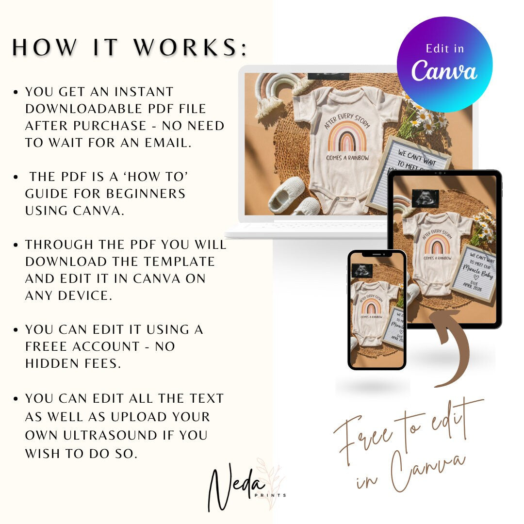 EDITABLE Miracle Pregnancy Announcement Digital, Baby announcement, Pregnancy Reveal, Customizable Maternity Announcement, Download, 0192