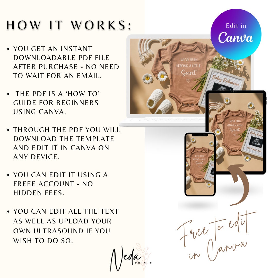 EDITABLE Miracle Pregnancy Announcement Digital, Baby announcement, Pregnancy Reveal, Customizable Maternity Announcement, Download, 0197