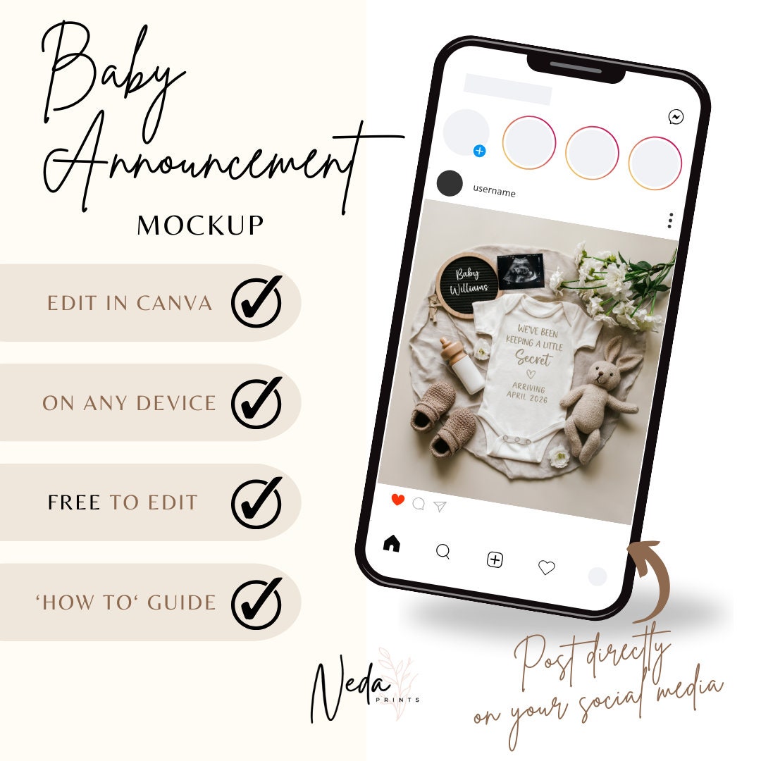 EDITABLE Pregnancy Announcement Digital, Baby announcement, Pregnancy Reveal, Customizable Maternity Announcement, Instant Download, 0198