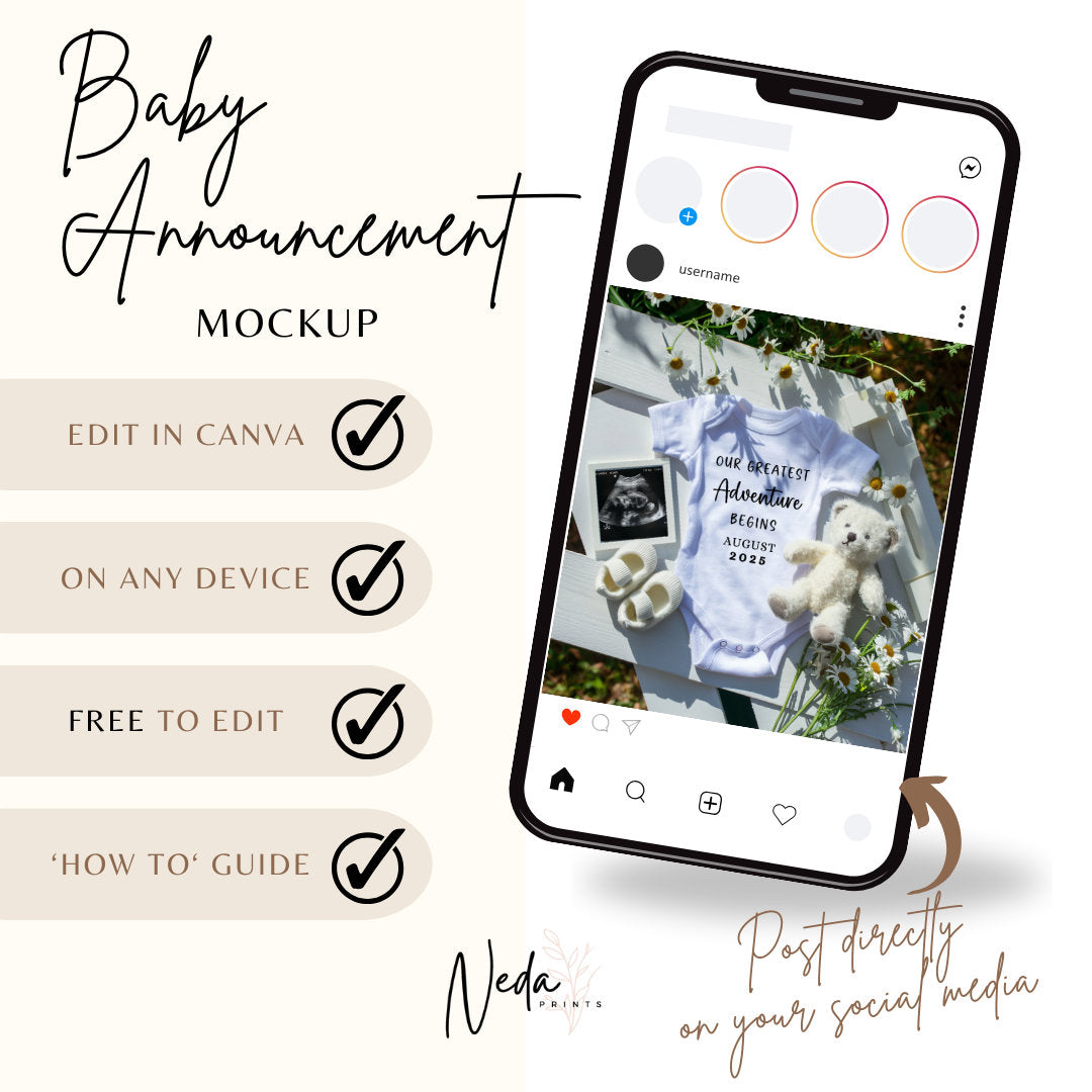 EDITABLE Pregnancy Announcement Digital, Baby announcement, Pregnancy Reveal, Customizable Maternity Announcement, Instant Download, 0201