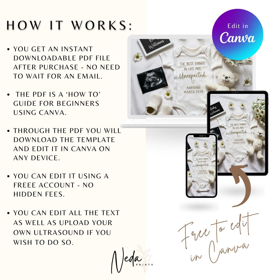 EDITABLE Pregnancy Announcement Digital, Baby announcement, Pregnancy Reveal, Customizable Maternity Announcement, Instant Download, 0209