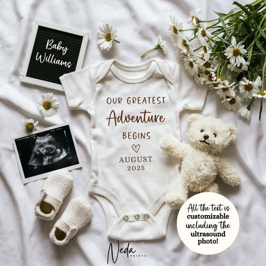 EDITABLE Adventure Pregnancy Announcement Digital, Baby announcement, Pregnancy Reveal, Customizable Maternity Announcement, Download, 0212