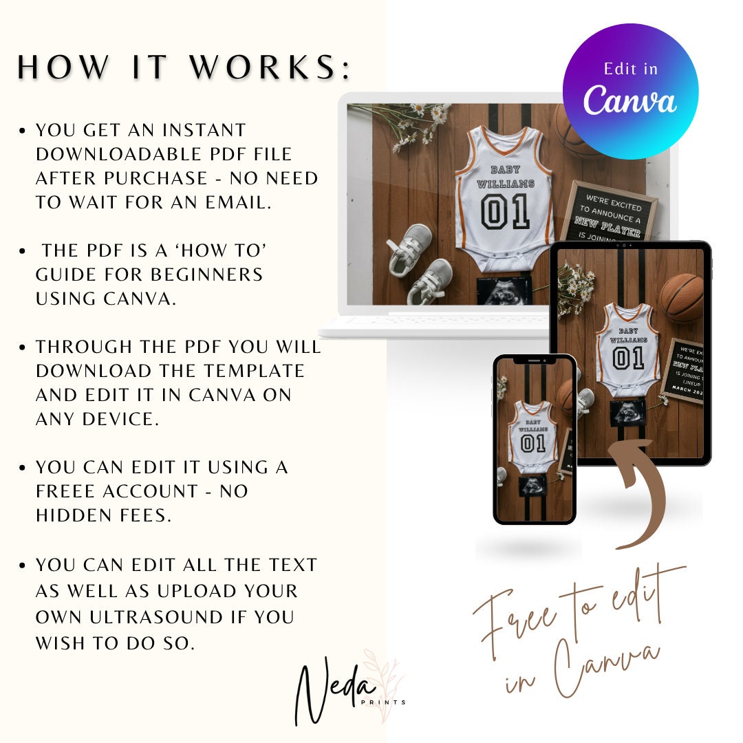 EDITABLE Basketball Pregnancy Announcement Digital, Baby announcement, Pregnancy Reveal, Customizable Maternity Announcement, Download, 0225