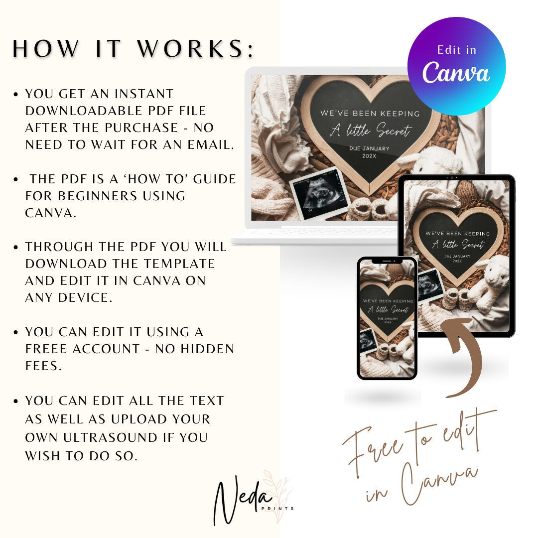 EDITABLE Neutral Little Secret Pregnancy Announcement,Digital Baby Pregnancy Announcement Social Media Instagram post download template 0409