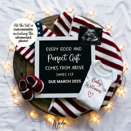 EDITABLE Fourth of July Pregnancy Announcement Digital, July Baby announcement, 4th of July Pregnancy Reveal, Announcement, Download, 0277