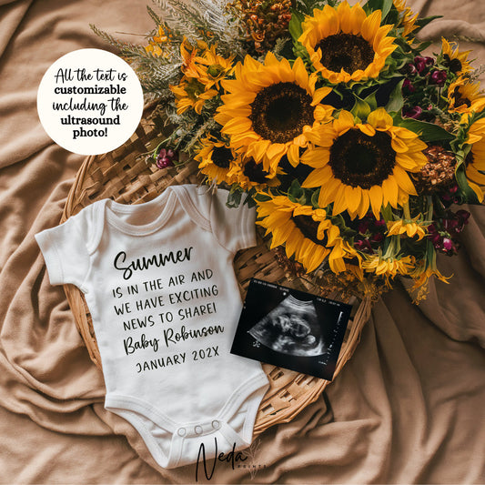 EDITABLE Summer Pregnancy Announcement Digital Sunshine Baby Announcement Social Media Instagram Pregnancy Reveal Announcement Download 0281