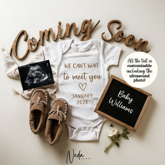 EDITABLE Baby Neutral Pregnancy Announcement Digital, Baby announcement, pregnancy reveal, Social Media announcement, Instant Download, 0293