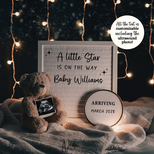 EDITABLE Baby Neutral Pregnancy Announcement Digital, Baby announcement, Instagram announcement, Social Media announcement, Download, 0311