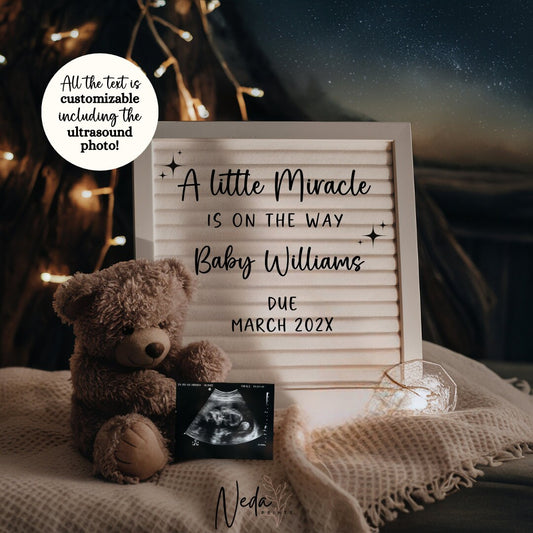 EDITABLE Miracle Baby Pregnancy Announcement Digital, Star Baby announcement, Instagram announcement Social Media announcement Download 0313