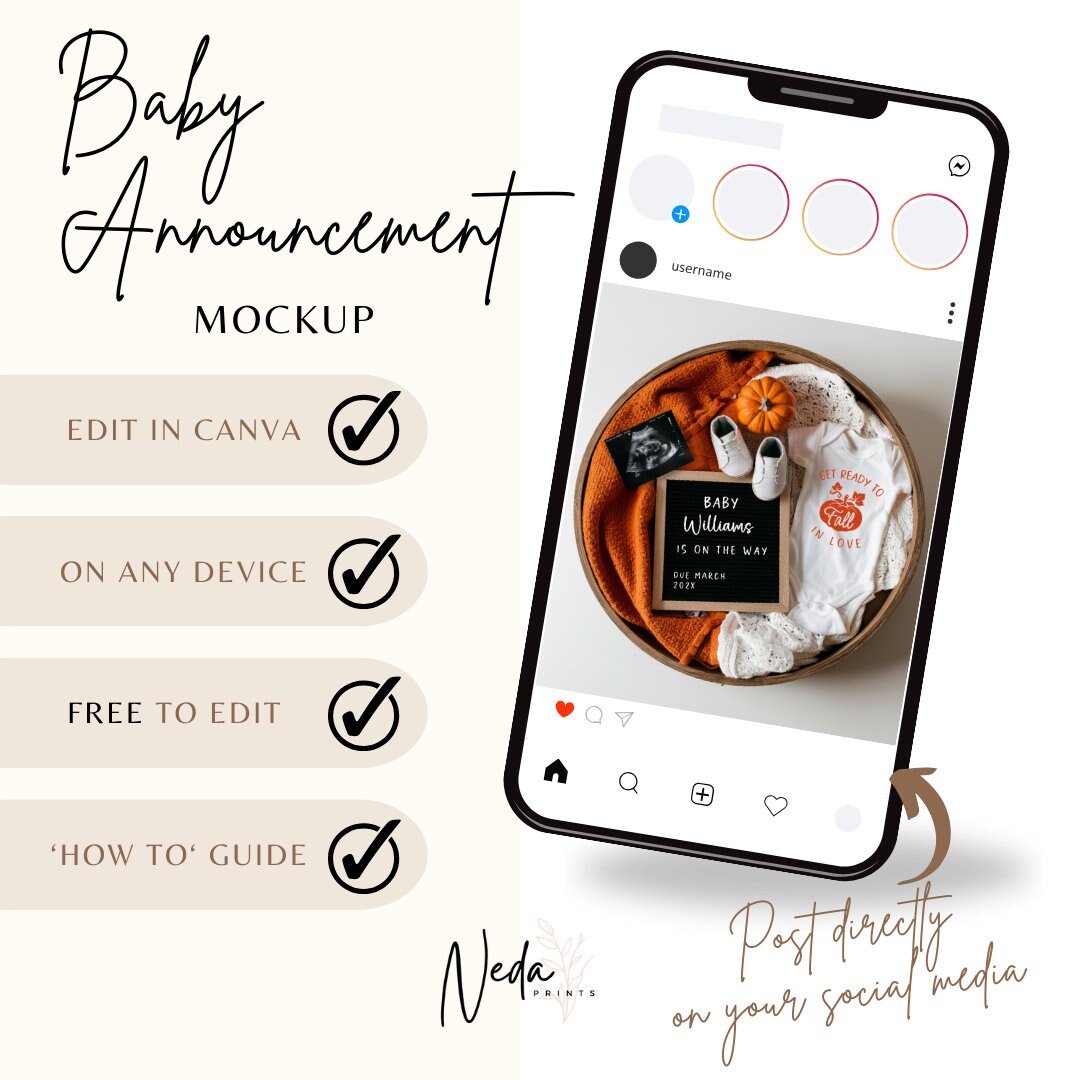 EDITABLE Fall Halloween Thanksgiving Pregnancy Announcement Digital, Fall Baby announcement, Social Media announcement Instant Download 0335