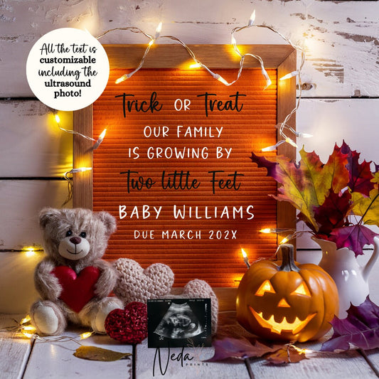 EDITABLE Fall Halloween Thanksgiving Pregnancy Announcement Digital, Fall Baby announcement, Social Media announcement Instant Download 0343