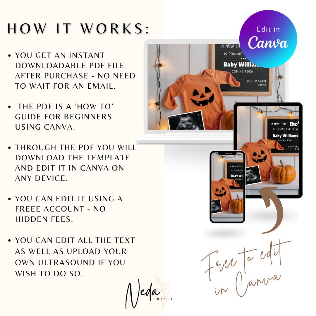 EDITABLE Fall Halloween Thanksgiving Pregnancy Announcement Digital, Fall Baby announcement, Social Media announcement Instant Download 0348