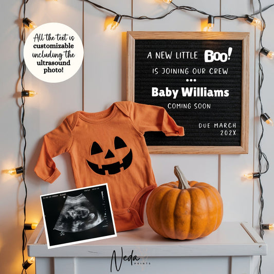 EDITABLE Fall Halloween Thanksgiving Pregnancy Announcement Digital, Fall Baby announcement, Social Media announcement Instant Download 0348