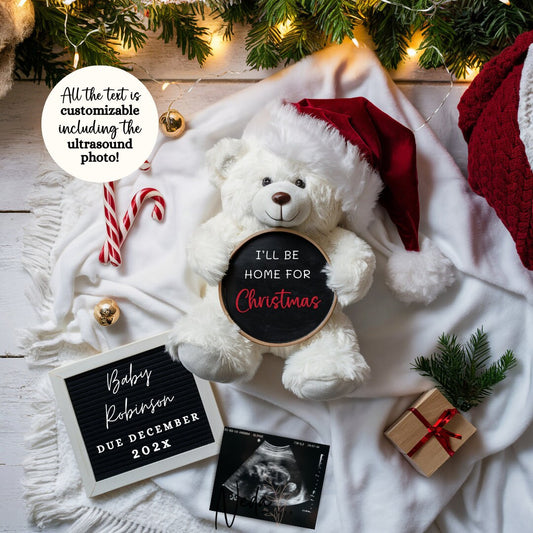 EDITABLE Christmas Baby Pregnancy Announcement Baby Announcement Christmas Baby Reveal Christmas Miracle Pregnancy Announcement Digital 0358