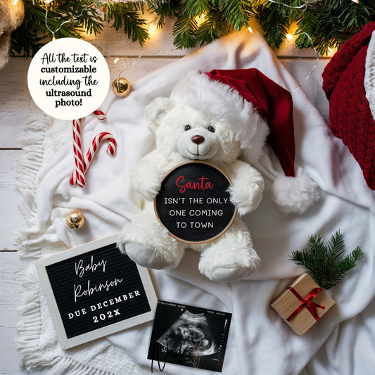 EDITABLE Christmas Baby Pregnancy Announcement Baby Announcement Christmas Baby Reveal Christmas Miracle Pregnancy Announcement Digital 0359