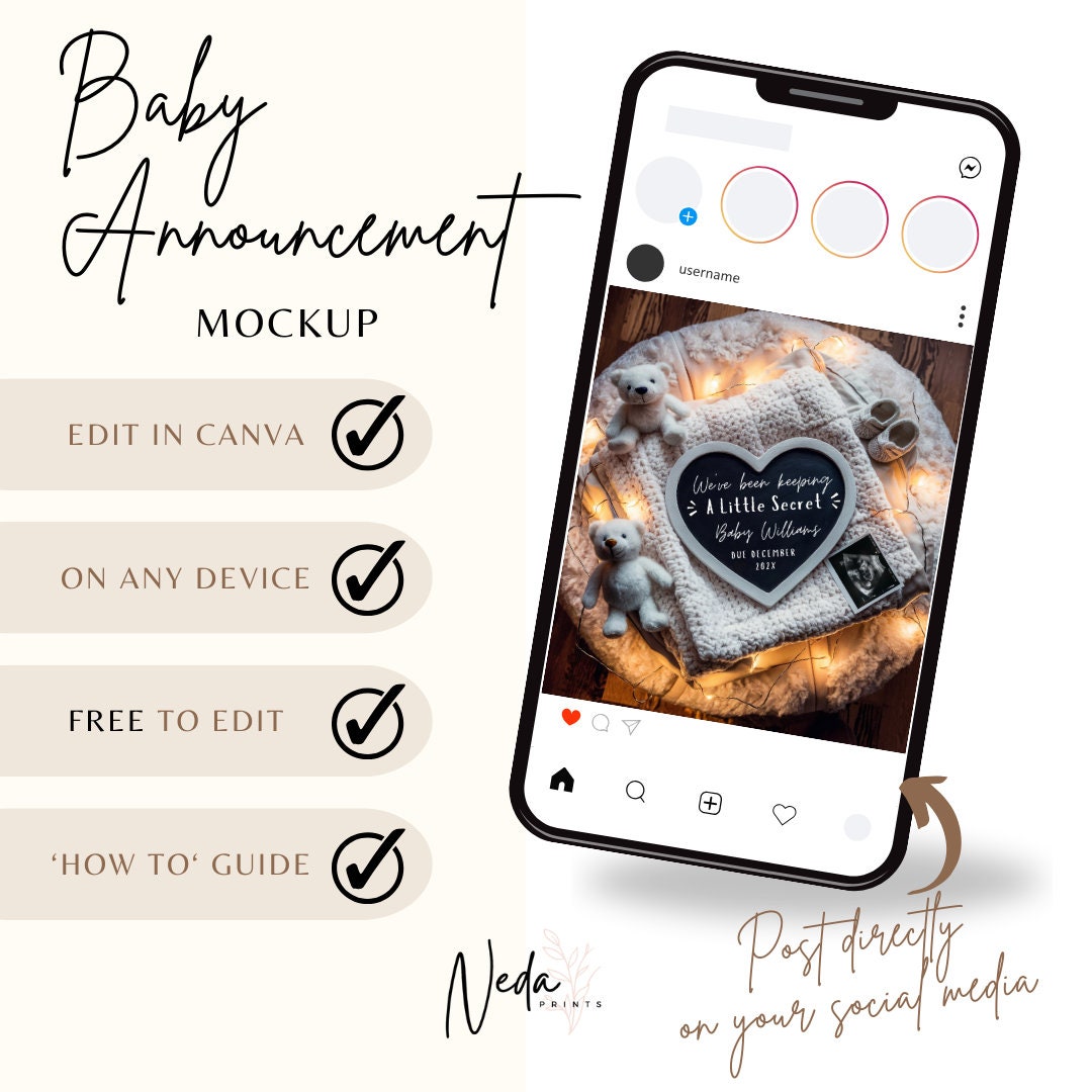 EDITABLE Winter Baby Pregnancy Announcement, Baby Announcement, Christmas Baby Reveal Christmas Pregnancy Social Media Digital Template 0372