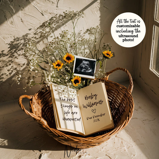 EDITABLE Summer Pregnancy Announcement, Book Baby Announcement, Social Media Instagram Pregnancy Reveal Announcement, Download Template 0365