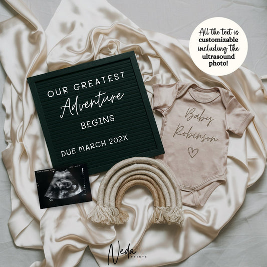 EDITABLE Adventure Baby Neutral Pregnancy Announcement Digital Pregnancy Announcement Social Media instagram pregnancy Download Template0384