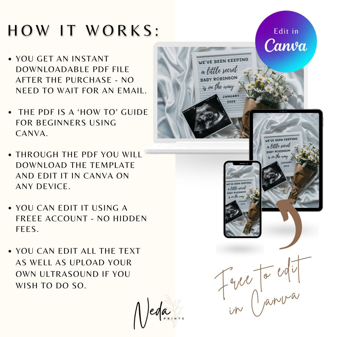 EDITABLE Summer Baby Neutral Pregnancy Announcement, Digital Pregnancy Announcement Social Media instagram pregnancy, Download Template 0390