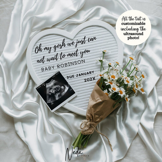 EDITABLE Summer Baby Neutral Pregnancy Announcement, Digital Pregnancy Announcement Social Media instagram pregnancy, Download Template 0394