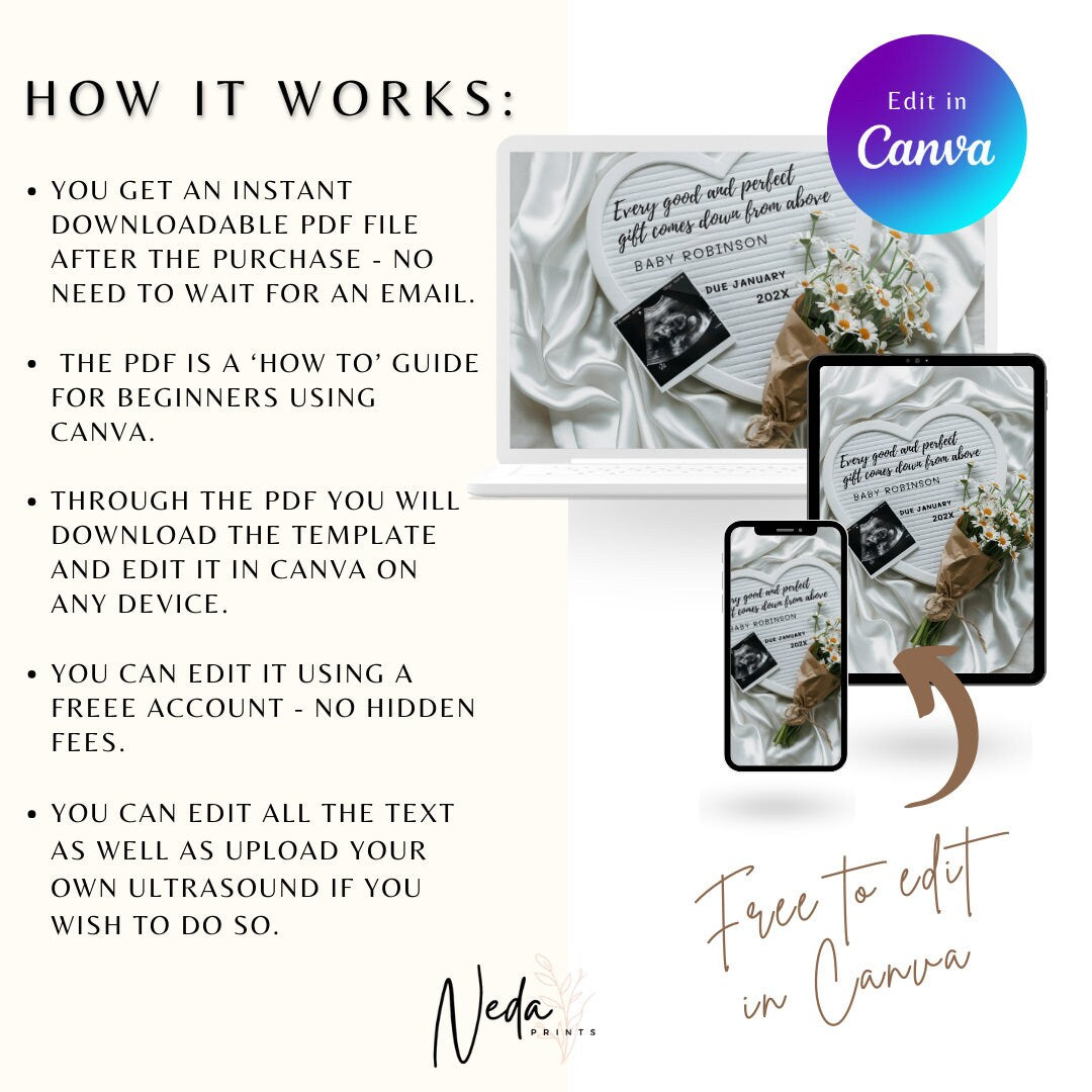 EDITABLE Christian Baby Neutral Pregnancy Announcement Digital Pregnancy Announcement Social Media instagram pregnancy Download Template0395