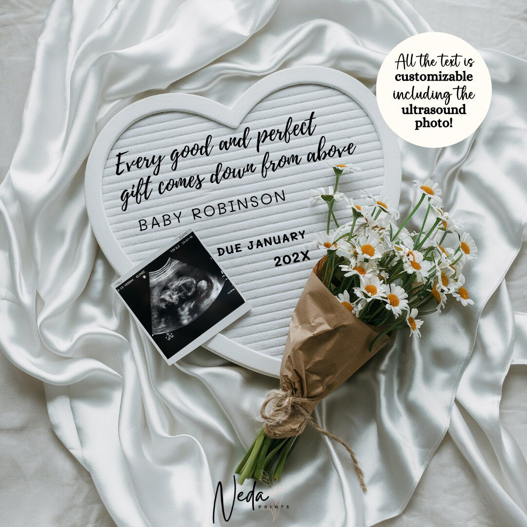 EDITABLE Christian Baby Neutral Pregnancy Announcement Digital Pregnancy Announcement Social Media instagram pregnancy Download Template0395