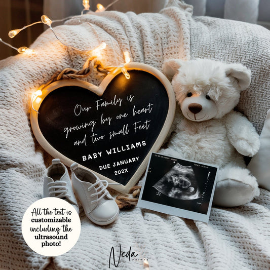 EDITABLE Neutral Baby Bear Pregnancy Announcement, Digital Pregnancy Announcement, Social Media Instagram pregnancy, Download Template 0402