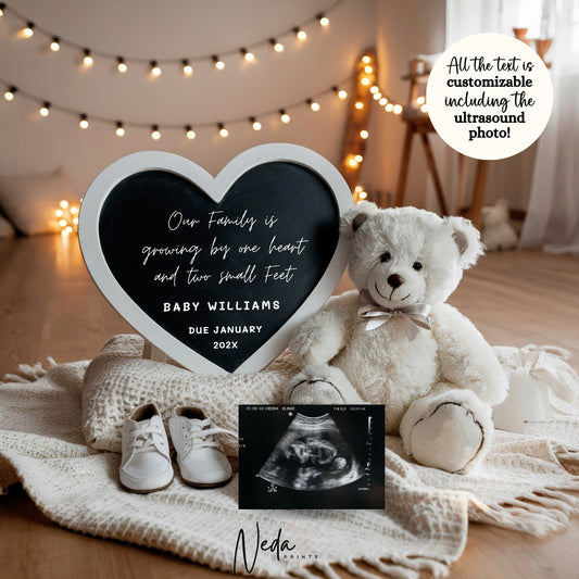 EDITABLE Neutral Baby Bear Pregnancy Announcement, Digital Pregnancy Announcement, Social Media Instagram pregnancy, Download Template 0404