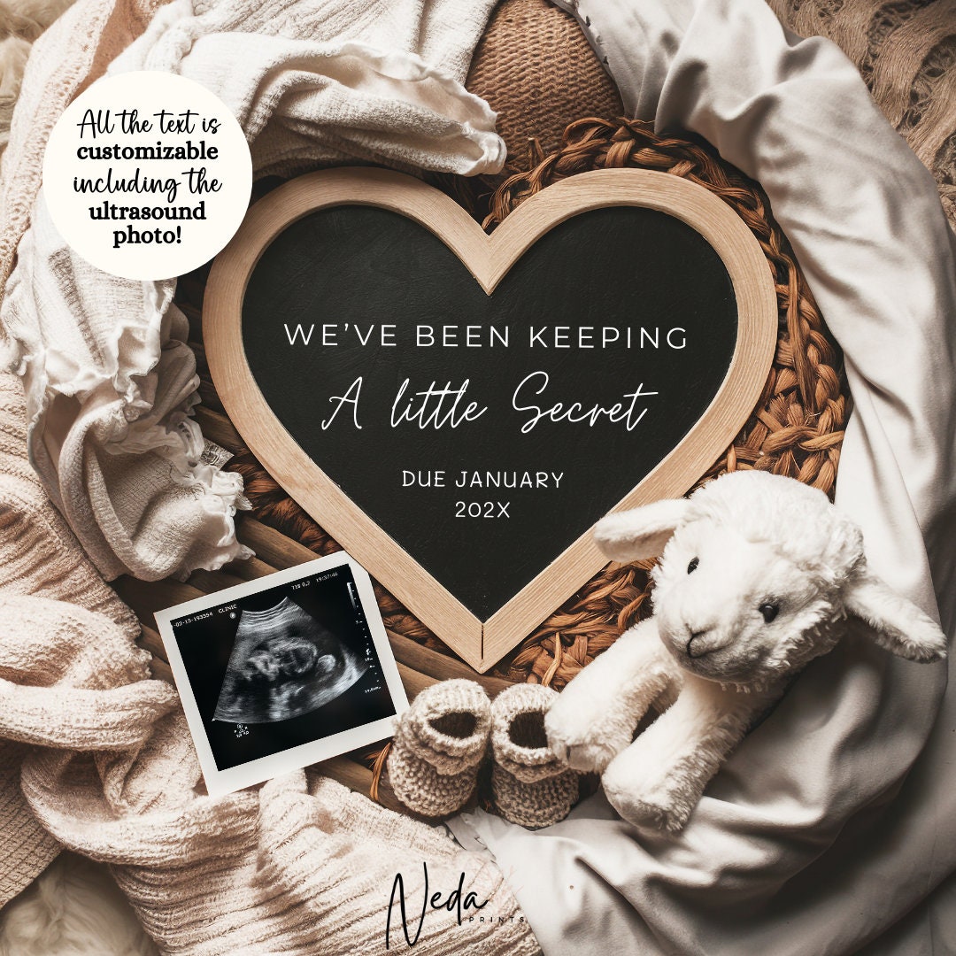 EDITABLE Neutral Little Secret Pregnancy Announcement,Digital Baby Pregnancy Announcement Social Media Instagram post download template 0409
