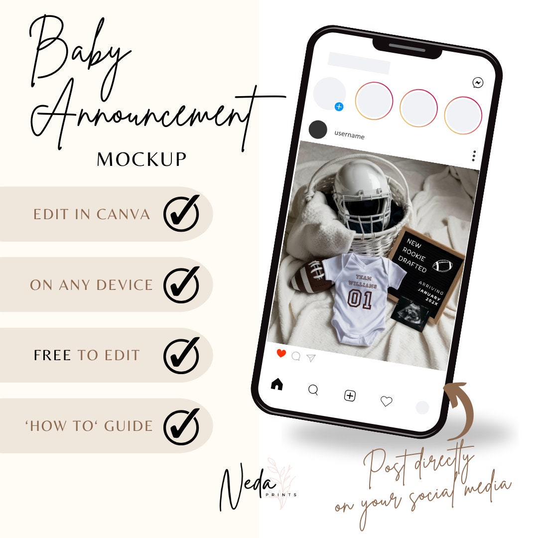 EDITABLE American Football Pregnancy Announcement, Baby Football announcement NFL Superbowl Pregnancy Sports Pregnancy Digital Download 0431