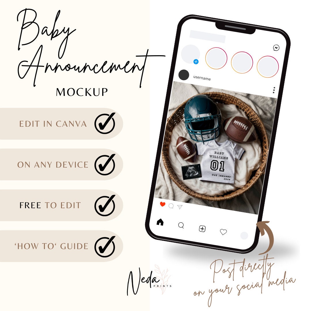 EDITABLE American Football Pregnancy Announcement, Baby Football announcement NFL Superbowl Pregnancy Sports Pregnancy Digital Download 0436