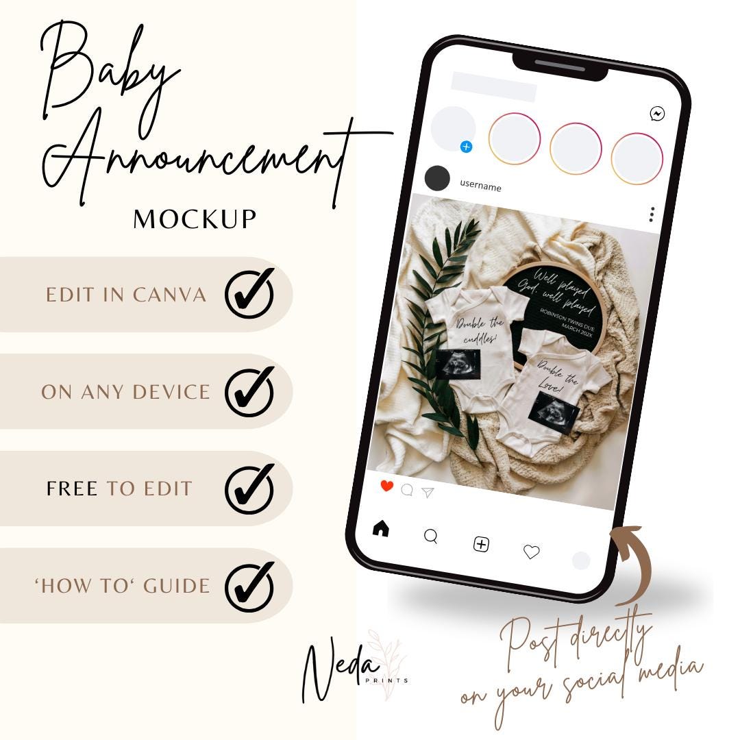 EDITABLE Funny Christian Twin Pregnancy Announcement, Twin Baby announcement, Unexpected Twin Pregnancy Reveal, Announcement, Download, 0470