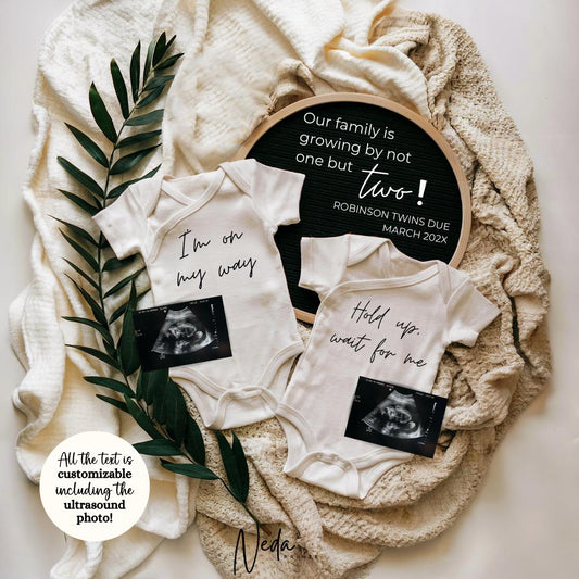 EDITABLE Funny Christian Twin Pregnancy Announcement, Twin Baby announcement, Unexpected Twin Pregnancy Reveal, Announcement, Download, 0471