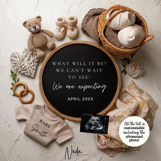 EDITABLE Pregnancy Announcement Digital, Baby announcement, Pregnancy Reveal, Customizable Announcement, Social Media Instant Download, 0484