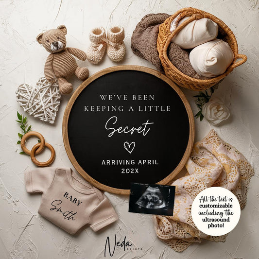 EDITABLE Pregnancy Announcement Digital, Baby announcement, Pregnancy Reveal, Customizable Announcement, Social Media Instant Download, 0485