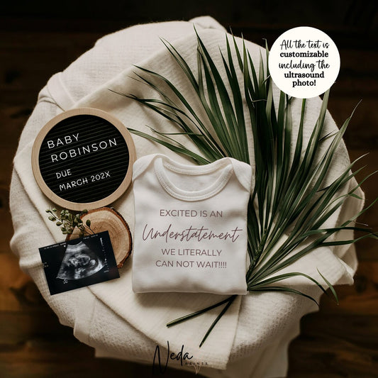 EDITABLE Surprise Pregnancy Announcement Digital, Baby announcement, Pregnancy Reveal, Customizable Announcement, Instant Download, 0457