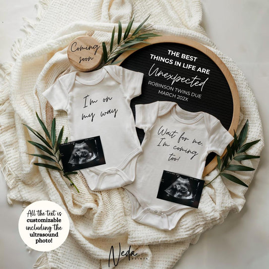 EDITABLE Funny Twin Pregnancy Announcement, Twin Baby announcement, Unexpected Twin Pregnancy Reveal, Announcement, Digital Download, 0467