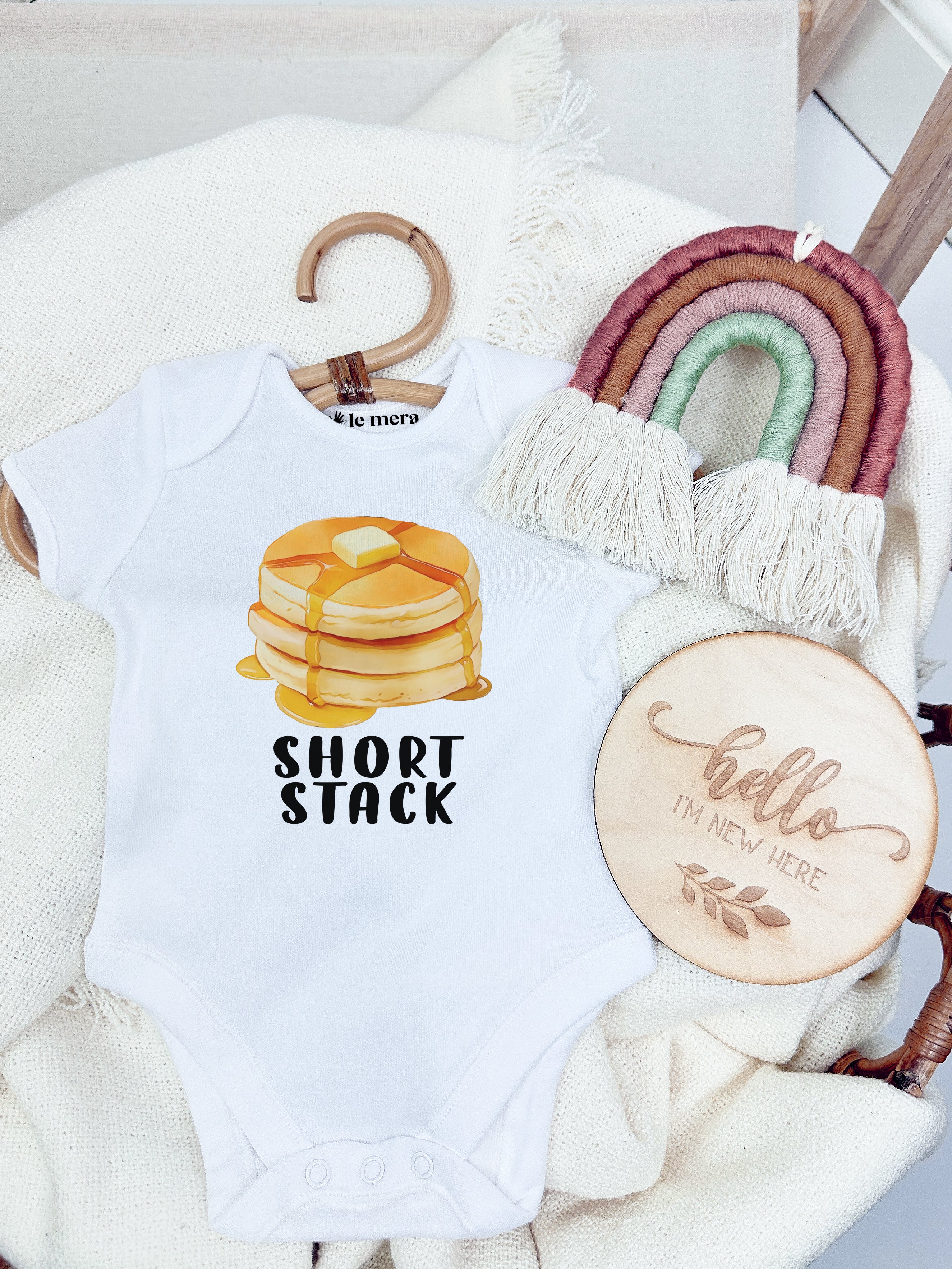 Short Stack Pancake Bodysuit Pancake Baby Bodysuit Funny Baby