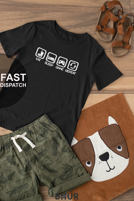 Eat Sleep Game Repeat T-shirt