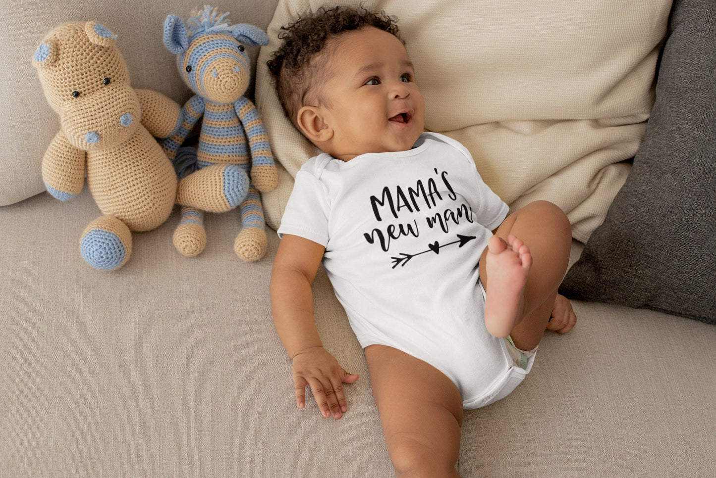 Mama's New Man Baby Vest, Baby Grow