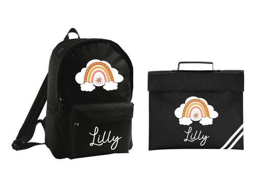 Personalised Rainbow School Backpack