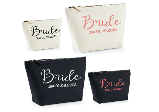 Personalised Bride Make Up Bag, Bridal Gift, Wedding Day, Bride Makeup Bag, Cosmetics Bag, Bridesmaid Gift, Custom Makeup Bag