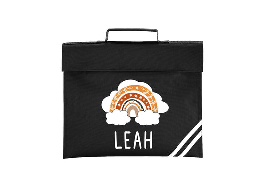 Personalised Rainbow School Book Bag, Classic Kids Book Bag