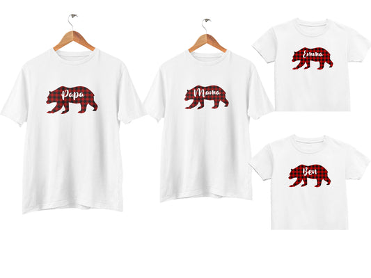 Personalised Matching Bear Family T-shirt