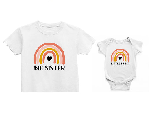 Rainbow Big Sister Little Sister, Matching Sister Outfits