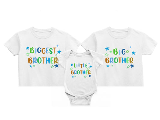 Little Brother Star, Big Brother, Biggest Brother, Matching Brother Outfits