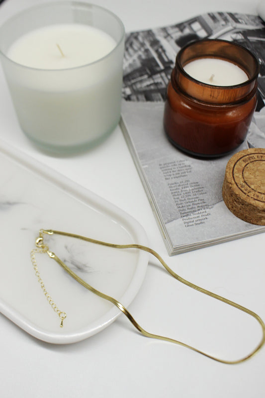 Gold 3mm Snake Necklace