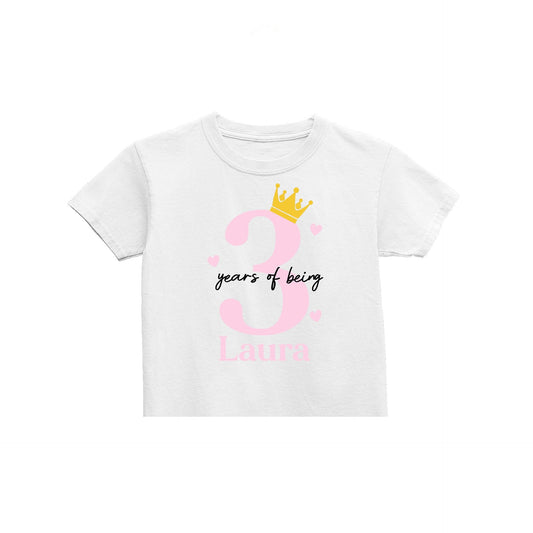 Personalised Princess Number Birthday T-shirt