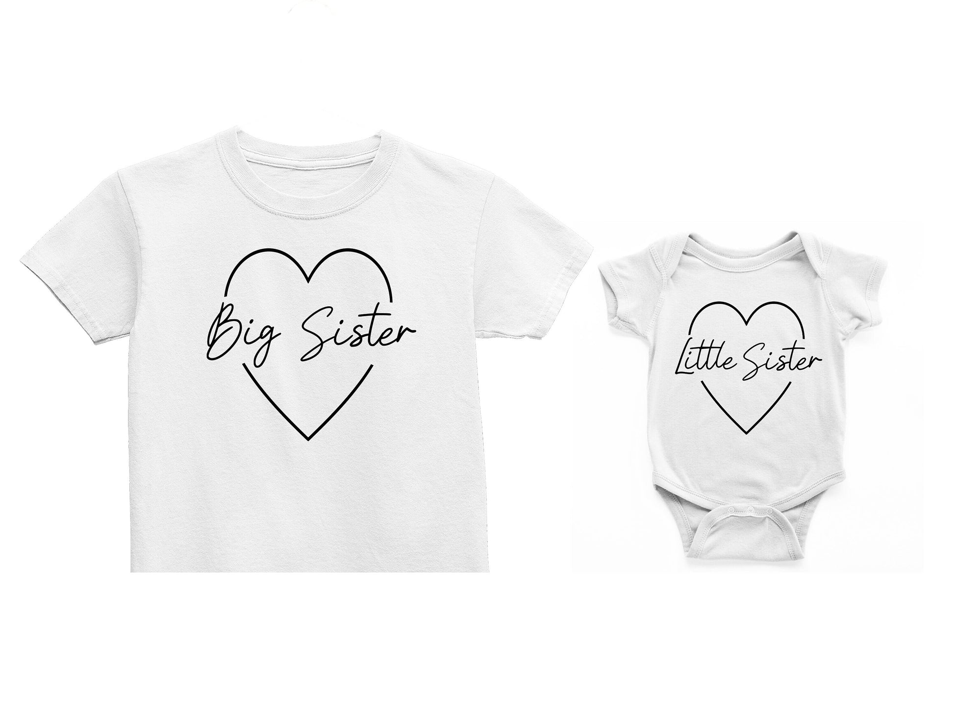 Big Sister Little Sister Heart, Matching Sister Outfits, Big